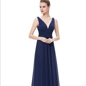 Navy Blue Long Formal Dress